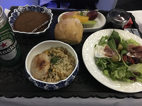 KLMオランダ航空ビジネスクラス朝食
