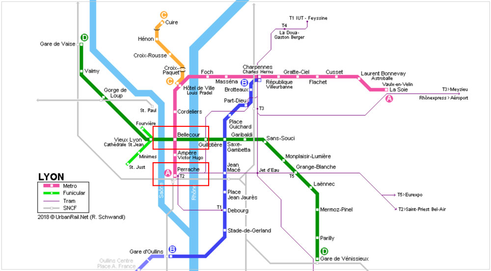 Lyon Metro MAP