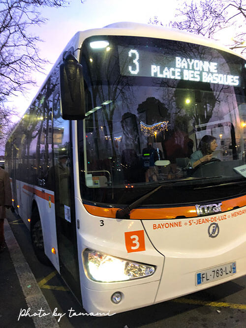 フランスのバスク地方の移動は3番バスが便利
